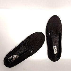 VANS Black Canvas DRI-LEX Slip On Men US 4 Women US 5.5 Made in China - T375